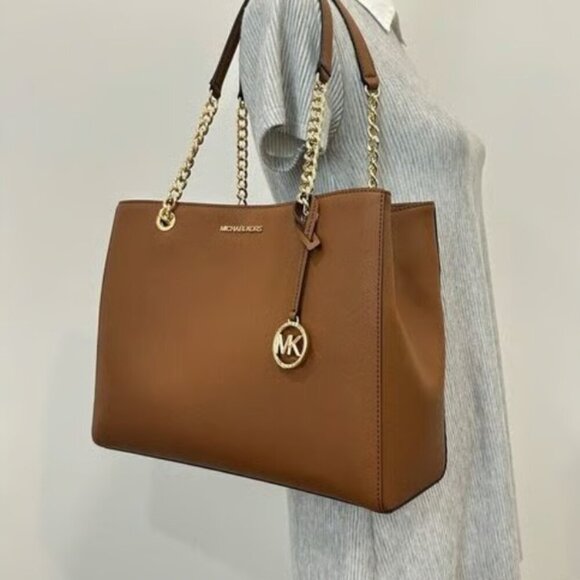 Michael Kors Susannah Large Saffiano Leather Shoulder Bag - Picture 2 of 14